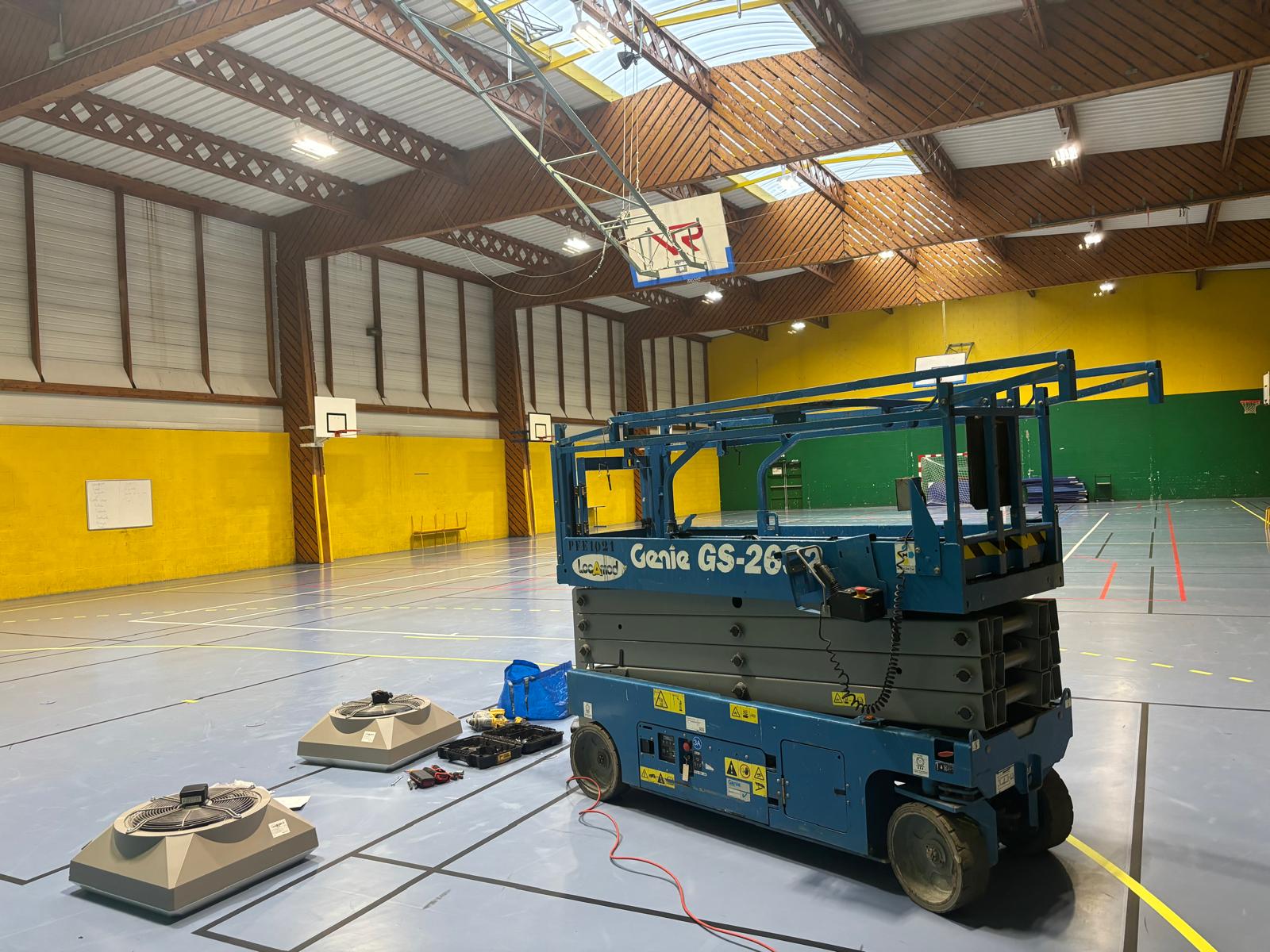 Installation de déstratificateur d'air 1